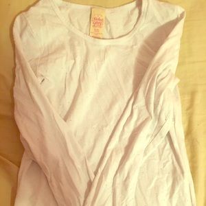 Faded Glory long sleeve white glitter shirt